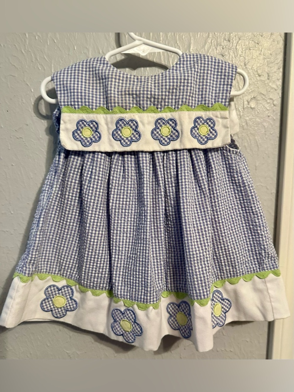Vintage Samara Blue Gingham Girls Matching Set